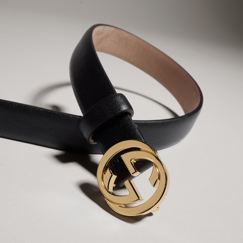 Ceinture fine avec boucle à détail GG enlacés
