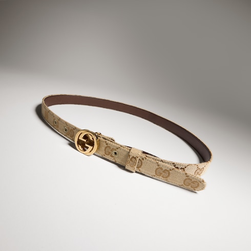 Ceinture fine avec boucle à détail GG enlacés