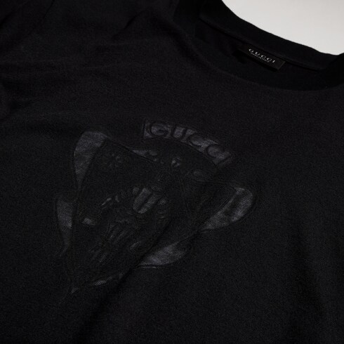 T-shirt en jersey de coton avec blason Gucci