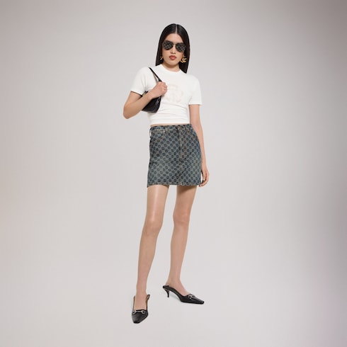 T-Shirt aus Baumwolljersey mit Gucci Wappen