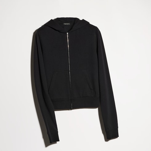 Chaqueta de algodón y cashmere con cremallera