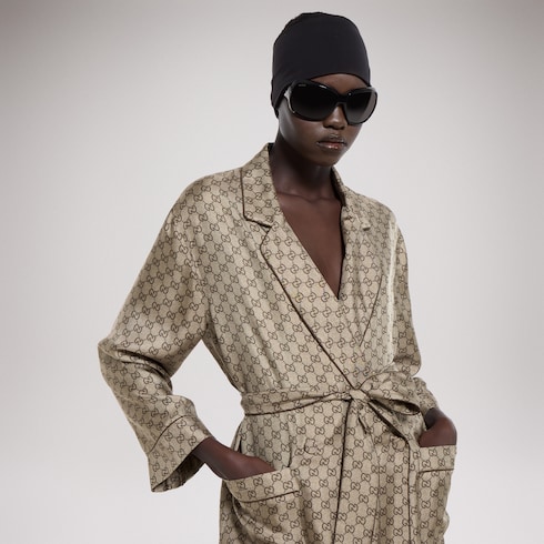 Camicia in twill di seta stampata