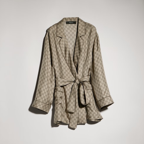 Printed silk twill shirt