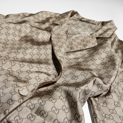 Chemise en twill de soie avec imprimé