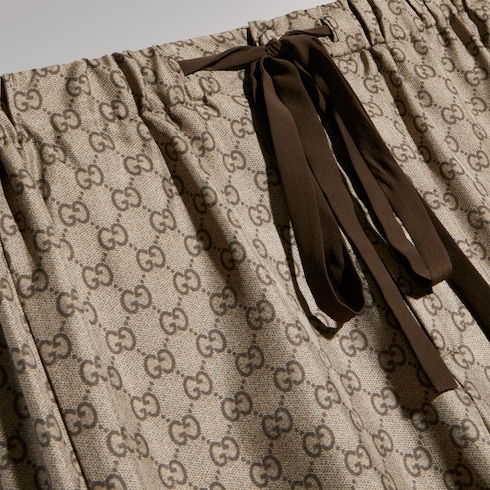 Printed silk twill leisure pants