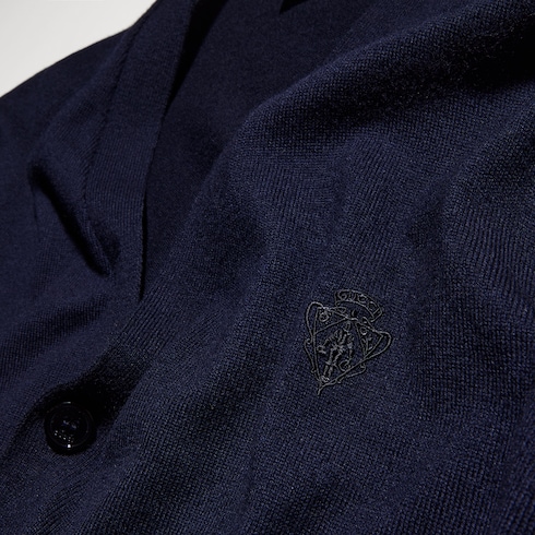 Knit wool cardigan with embroidery