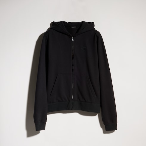 Veste zippée en mélange de cachemire avec broderie