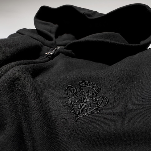 Veste zippée en mélange de cachemire avec broderie