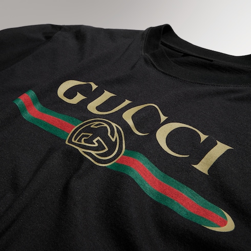 T-shirt in jersey di misto seta stampato