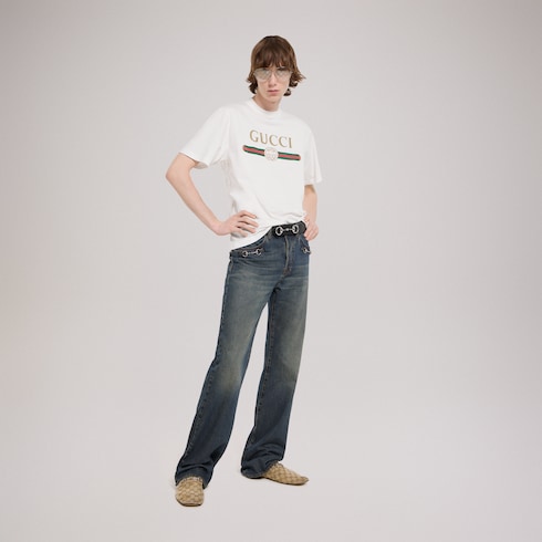 Camiseta de punto de seda con estampado