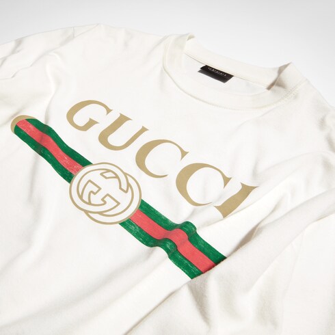 T-shirt in jersey di misto seta stampato