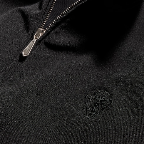 Stretch nylon gabardine zip jacket