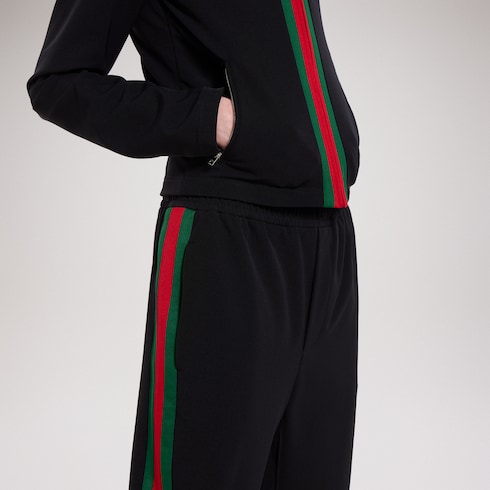 Pantalon de sport en nylon stretch avec bande Web