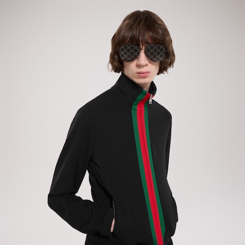 Stretch nylon zip jacket with Web