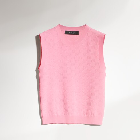 GG fine fabric jacquard vest
