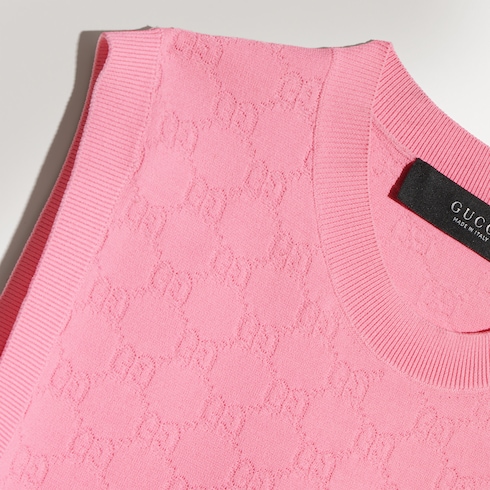 Chaleco de jacquard de tejido fino con GG