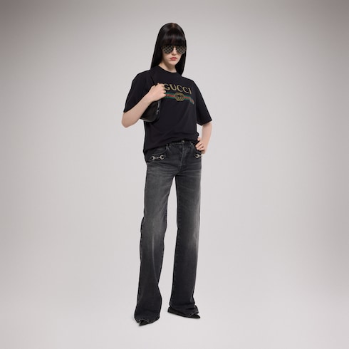 T-shirt in jersey di cotone e seta con stampa