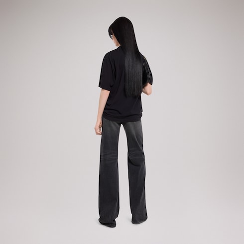 T-shirt in jersey di cotone e seta con stampa