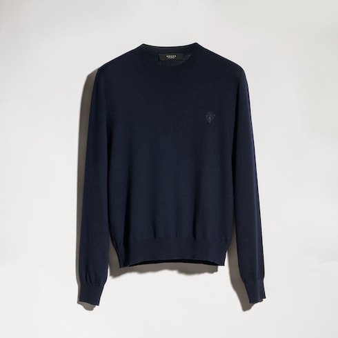 Pullover aus Wollstrick mit Stickerei