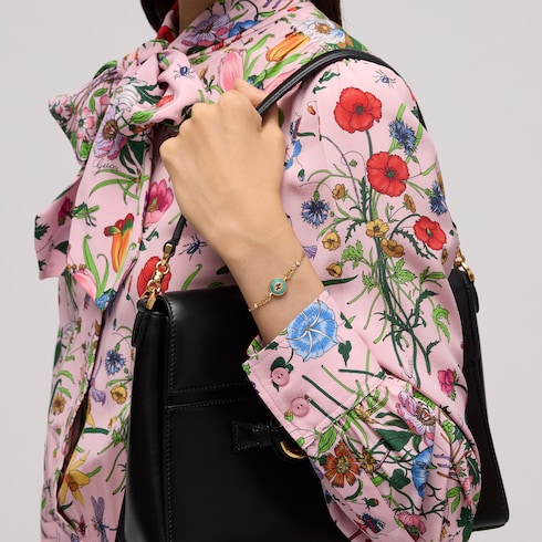 Gucci Interlocking系列黄色18K金手链