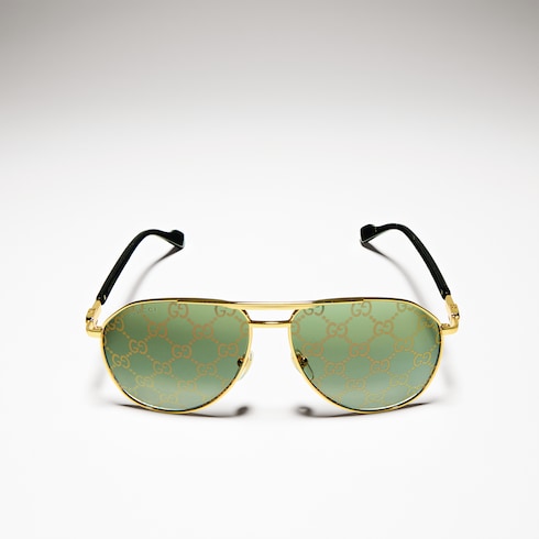 雨*様 GUCCI サングラス アビエーター ゴールドフレーム Aviator frame sunglasses in gold-toned metal | GUCCI® US
