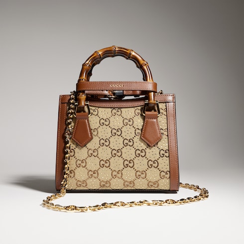 Kleiner Gucci Diana Shopper mit Kristallen