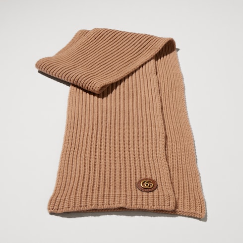 Bufanda de lana cashmere con Doble G