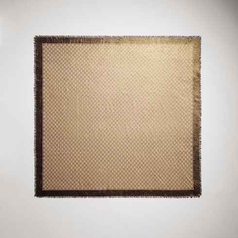 Shiny GG wool jacquard shawl
