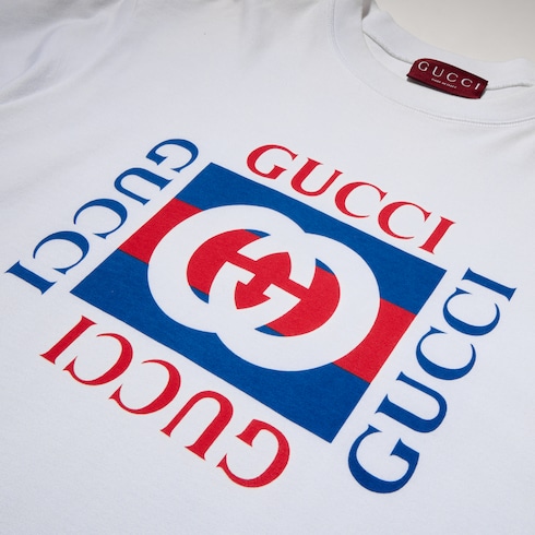T-shirt en jersey de coton à imprimé Gucci