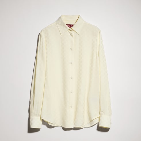 Camisa de crepé de seda con GG