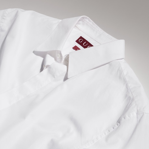 Cotton poplin shirt with embroidery