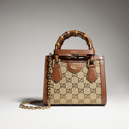 Kleiner Gucci Diana Shopper mit Kristallen