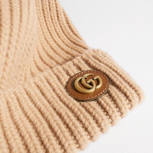 Wool cashmere hat with Double G