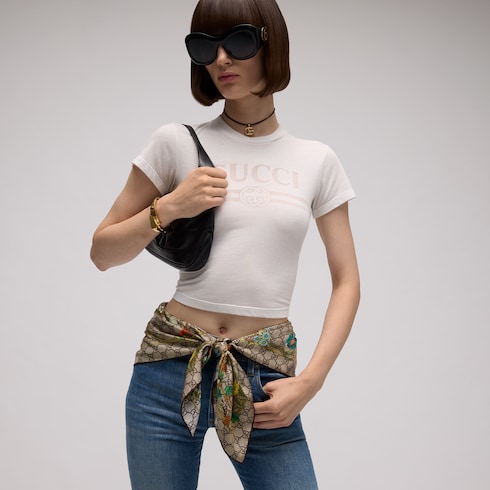 印花桑蚕丝斜纹方巾