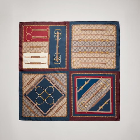 Carré in twill di seta stampato