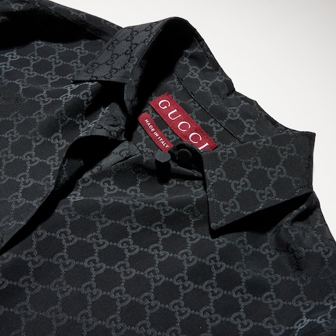 Camicia in crêpe di seta GG