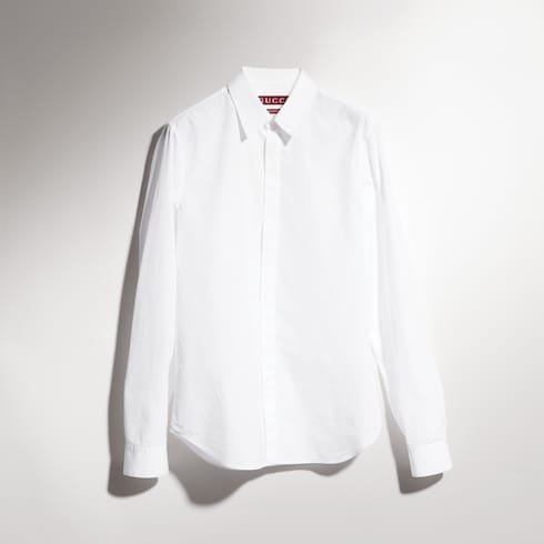 Camicia in popeline di cotone con ricamo