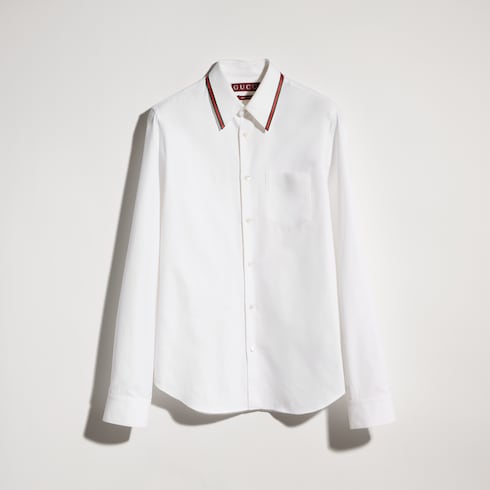 Camicia in cotone Oxford con nastro Web