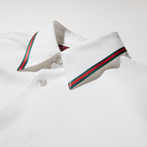 Camicia in cotone Oxford con nastro Web