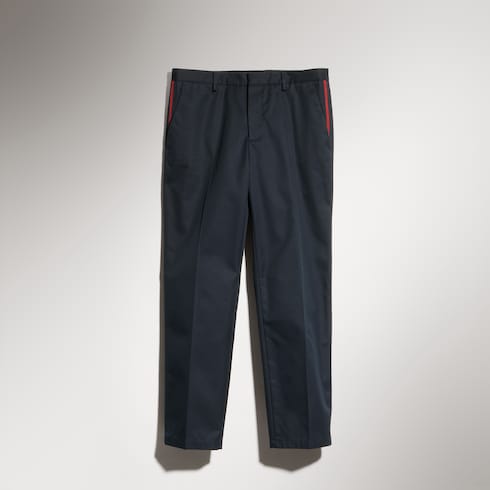 Cotton twill pant with Web detail