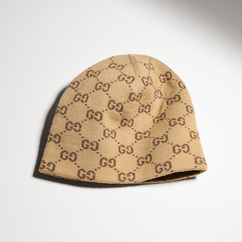 Mütze aus GG Wolle Viskose Lamé Jacquard