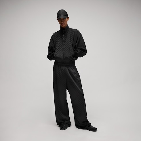 Giacca con cerniera in cotone tecnico GG jacquard