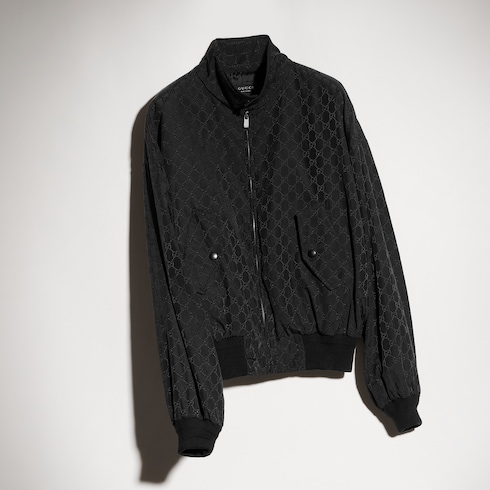 GG technical cotton jacquard zip jacket