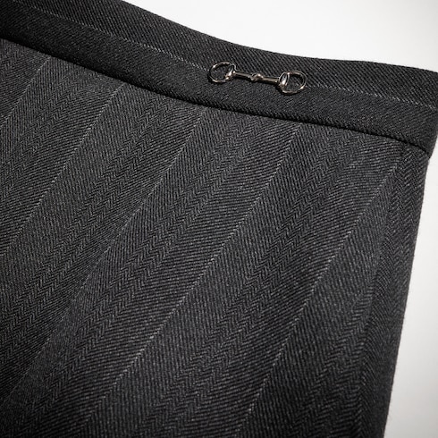Pinstripe wool pencil skirt
