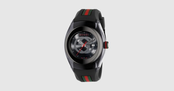 rubber strap gucci watch