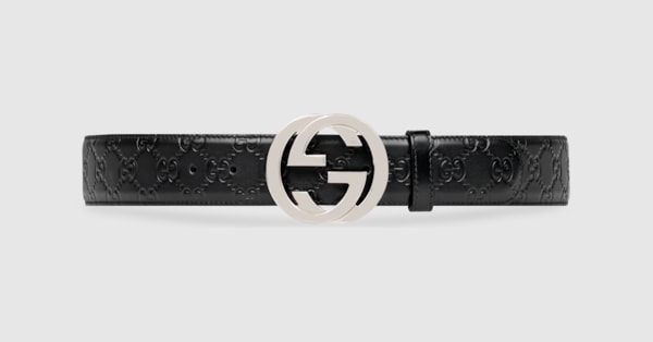 Men's Black Gucci Signature Leather 