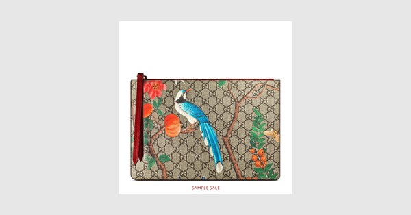 gucci tian gg supreme zip pouch