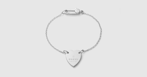 GUCCI トレードマーク ハート ペンダント付き ブレスレット