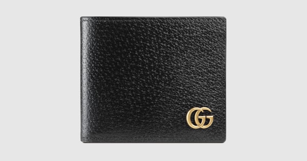 GG Marmont bi-fold card case wallet in black leather | GUCCI® US