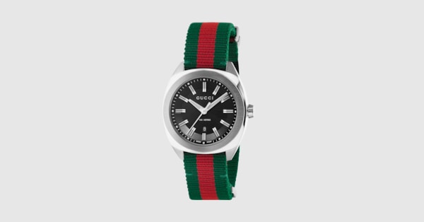GUCCI GG2570 ラージウォッチ (41MM) GG2570〕ラージウォッチ（41mm）ブルー/レッド/ブルー ウェブ